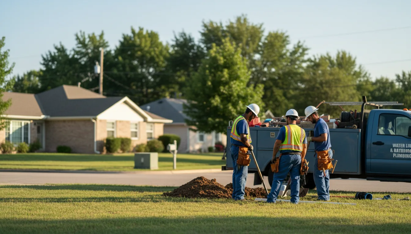 Residential water line and bathroom plumbing service in Vallonia, IN